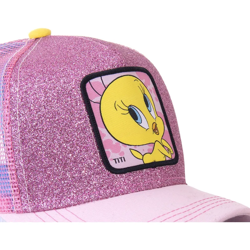 siltovka-zaoblena-ruzova-snapback-purpurina-twe4-tweety-looney-tunes-capslab
