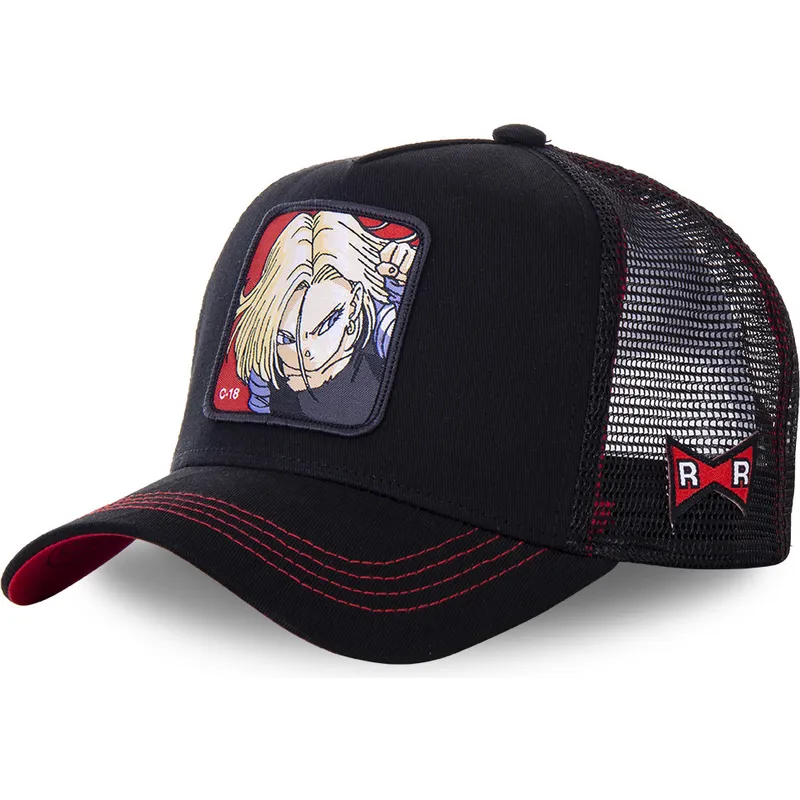 siltovka-zaoblena-cierna-snapback-androide-c18b-c-18-dragon-ball-capslab