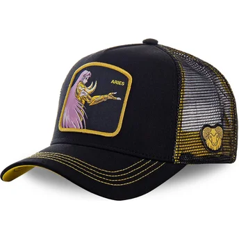 capslab-aries-ari-saint-seiya-knights-of-the-zodiac-black-trucker-hat