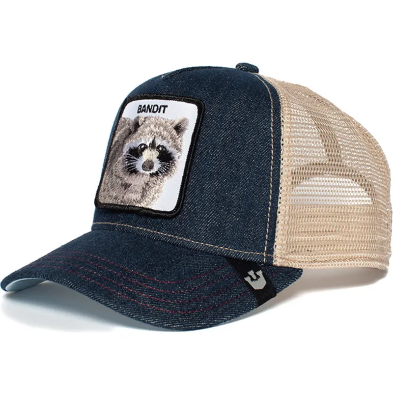 gorra-trucker-azul-vaquero-y-blanca-mapache-bandit-de-goorin-bros