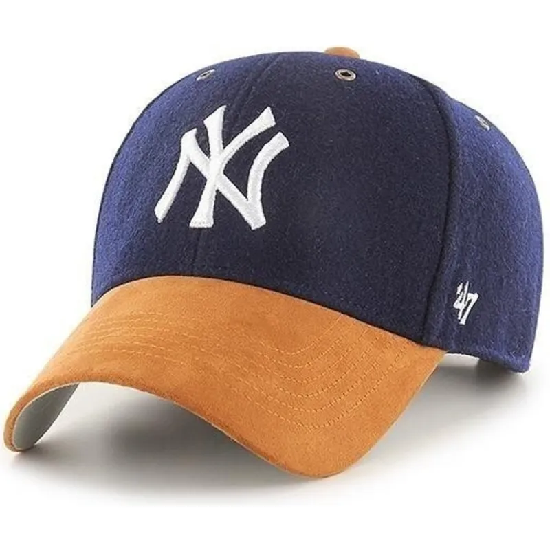 marineblaue-verstellbare-kappe-mit-braunem-schirm-mvp-willowbrook-der-new-york-yankees-mlb-von-47-brand