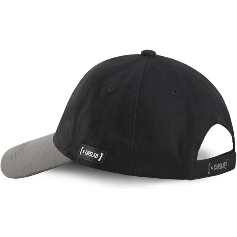 schwarze-und-graue-gebogene-snapback-kappe-rey-nikochan-nik1-dr-slump-von-capslab