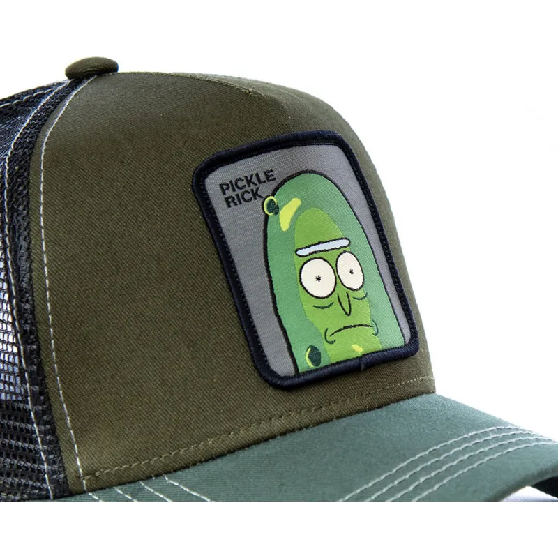 trucker-cap-grun-pickle-rick-rem-pic2-rick-und-morty-von-capslab