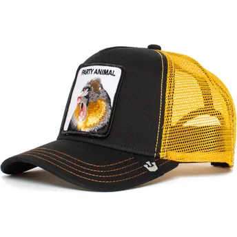 schwarze-und-gelbe-trucker-kappe-mono-party-animal-von-goorin-bros