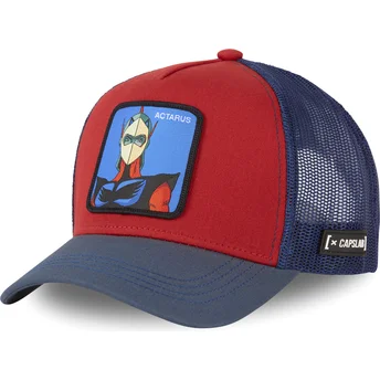 Rote und blaue Trucker-Kappe Daisuke Duke Fleed ACT1 UFO Robot Grendizer von Capslab