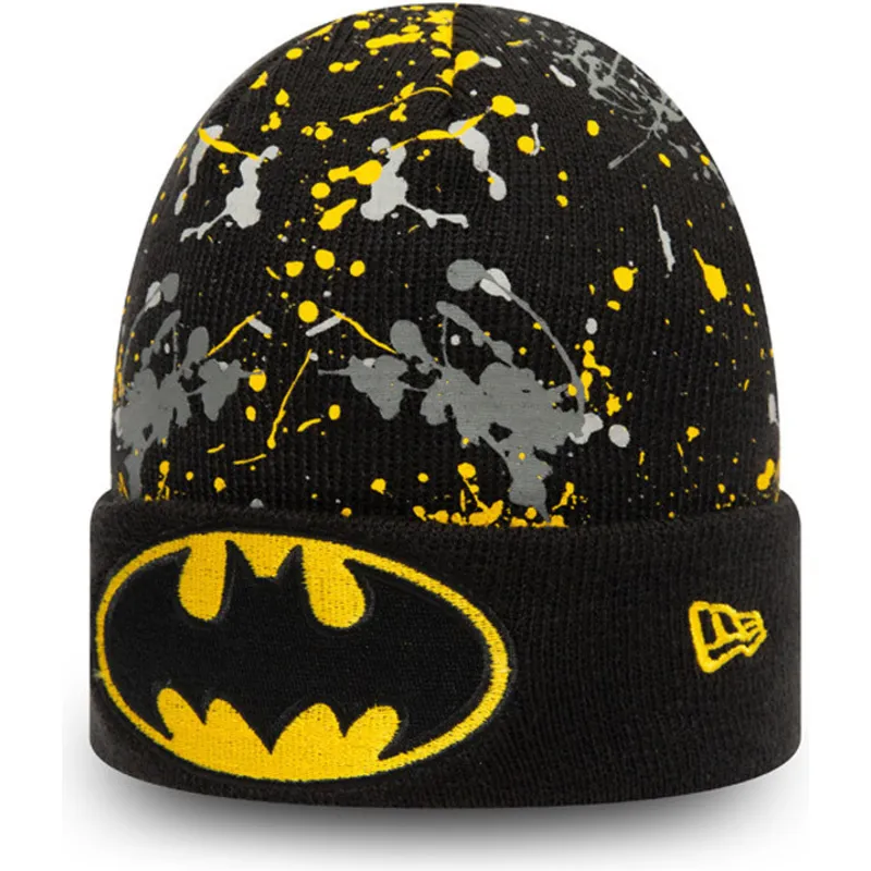 ciapka-cierna-pre-deti-cuff-knit-paint-splat-new-era