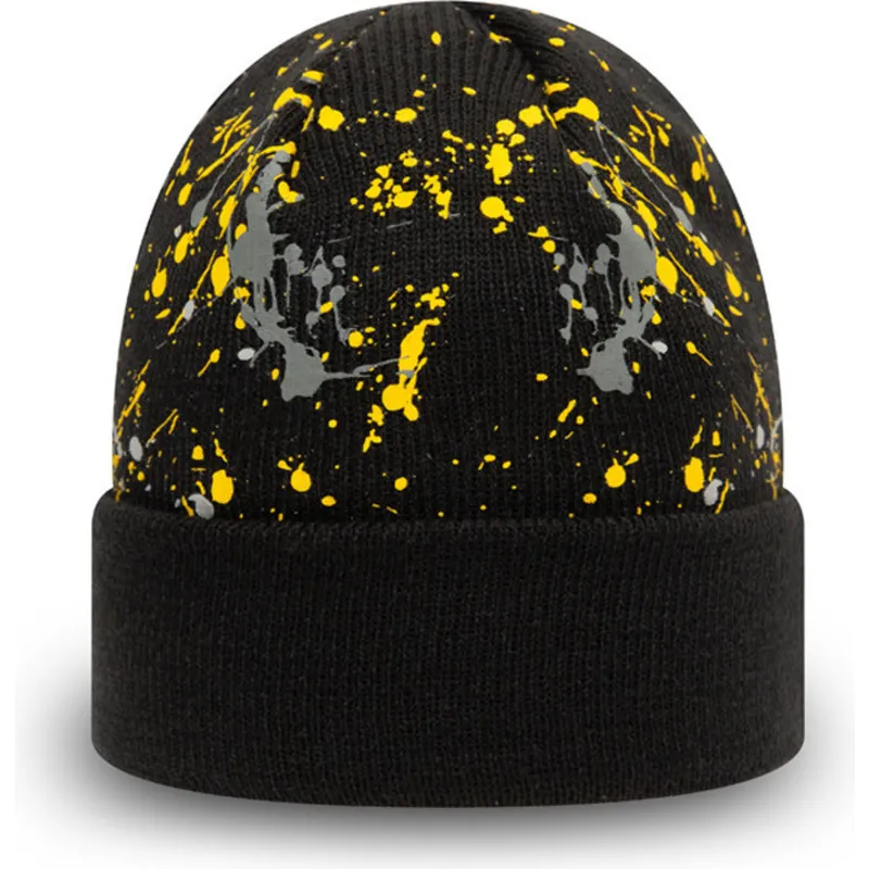 ciapka-cierna-pre-deti-cuff-knit-paint-splat-new-era