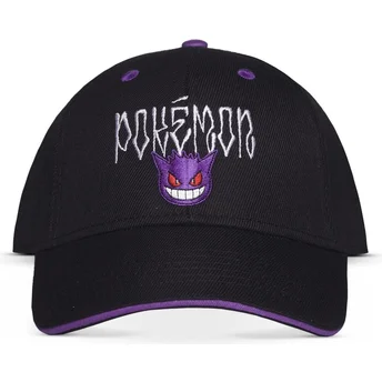 schwarze-snapback-kappe-mit-gebogenem-schirm-gengar-pokemon-von-difuzed