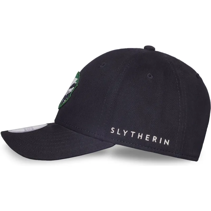 schwarze-gebogene-snapback-kappe-fur-kinder-slytherin-emblem-harry-potter-von-difuzed