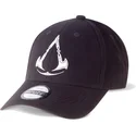 schwarze-verstellbare-kappe-mit-gebogenem-schirm-metal-symbol-valhalla-assassins-creed-von-difuzed