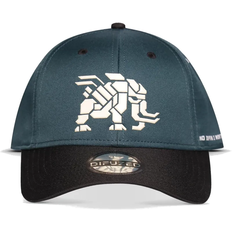 blaue-und-schwarze-gebogene-snapback-kappe-tremortusk-mamut-forbidden-west-horizon-von-difuzed