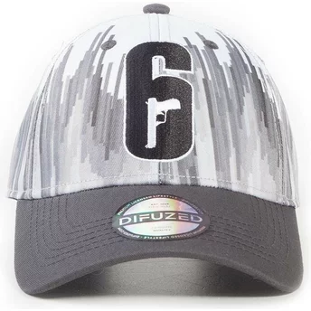 Difuzed Curved Brim Classic Tom Clancy's Rainbow Six Siege White and Black Adjustable Cap