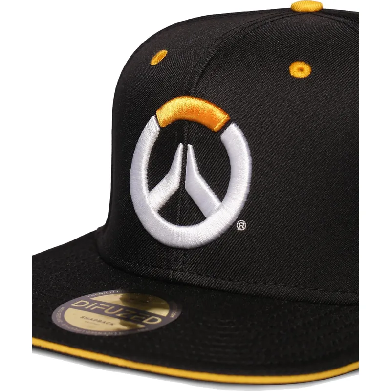 schwarze-flache-snapback-kappe-logo-overwatch-von-difuzed