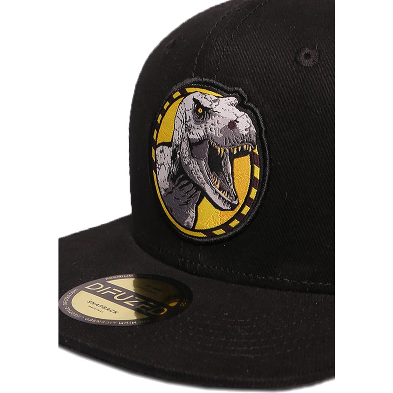 difuzed-flat-brim-dinosaur-t-rex-jurassic-park-black-snapback-cap