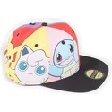 mehrfarbige-snapback-kappe-pikachu-squirtle-gengar-enton-pummeluff-multi-pop-art-pokemon-von-difuzed