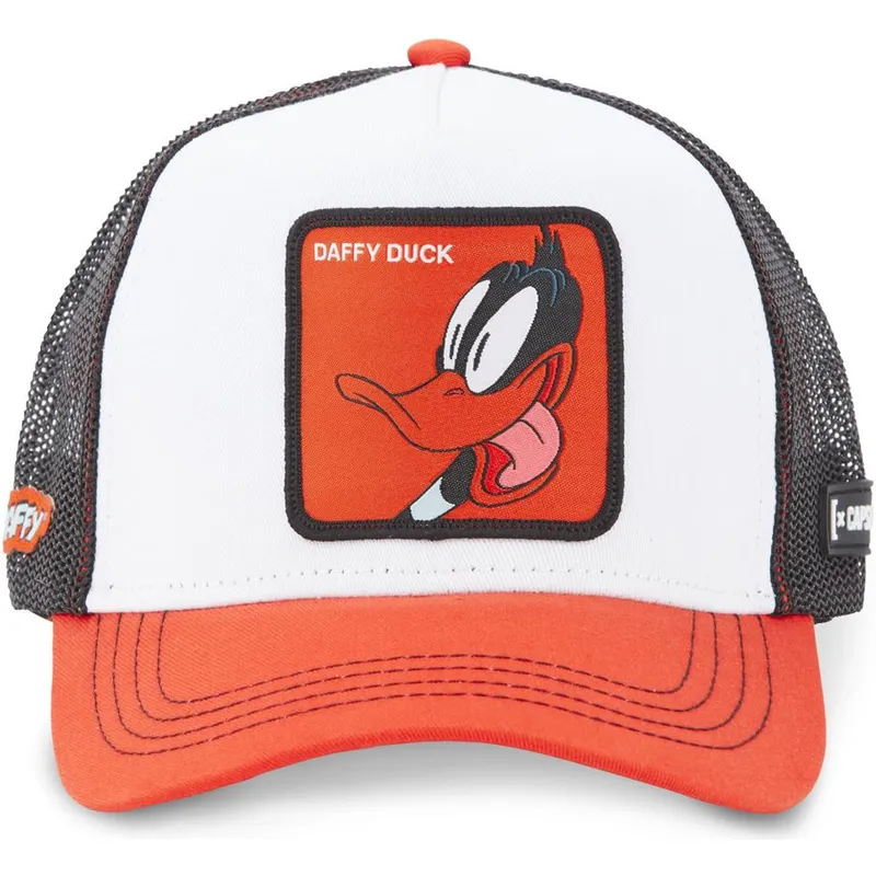trucker-cap-weiss-schwarz-und-rot-duffy-duck-loo5-daf1-looney-tunes-von-capslab
