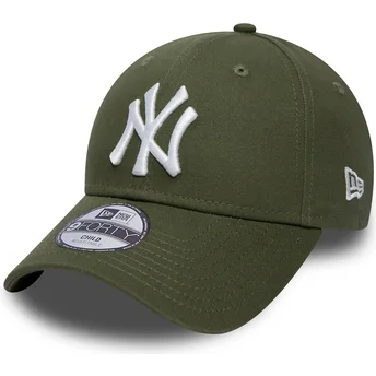 siltovka-zaoblena-zelena-nastavitelny-pasik-pre-deti-9forty-league-essential-new-york-yankees-mlb-new-era