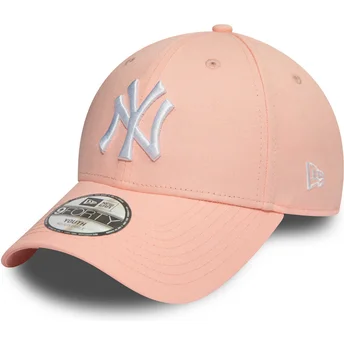 Šiltovky zaoblená ružová nastaviteľný pásik pre deti 9FORTY League Essential New York Yankees MLB New Era