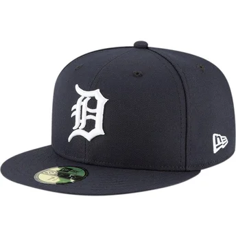 Marineblaue angepasste 59FIFTY AC Perf Flat Cap der Detroit Tigers MLB von New Era