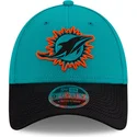 miami-dolphins-nfl-new-era-9forty-stretch-snap-sideline-road-blau-schwarze-snapback-kappe-mit-gebogenem-schirm