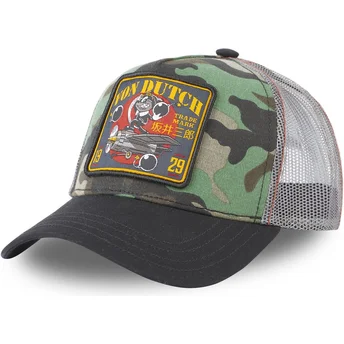 Cap zaoblená camouflage snapback Von Dutch