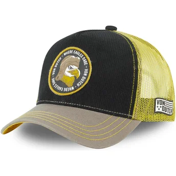 trucker-cap-schwarz-gelb-und-grau-adler-where-eagles-dare-eag-von-von-dutch