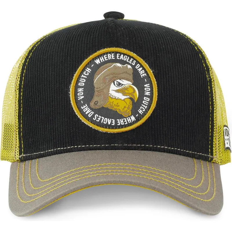 trucker-cap-schwarz-gelb-und-grau-adler-where-eagles-dare-eag-von-von-dutch