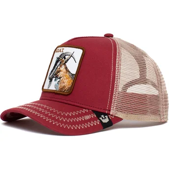 rote-und-weisse-trucker-kappe-ziege-goat-the-goat-the-farm-von-goorin-bros