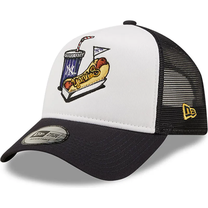 siltovka-zaoblena-biely-snapback-a-frame-stadium-food-hot-dog-new-york-yankees-mlb-new-era