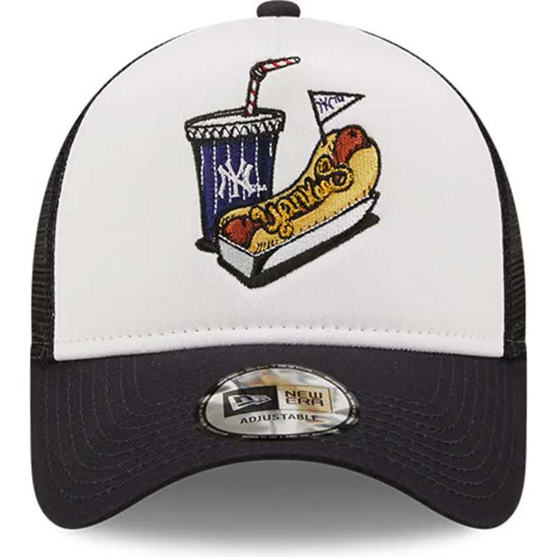 siltovka-zaoblena-biely-snapback-a-frame-stadium-food-hot-dog-new-york-yankees-mlb-new-era