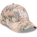 siltovka-zaoblena-ruzova-nastavitelny-9forty-floral-los-angeles-dodgers-mlb-new-era