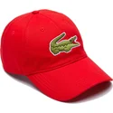 rote-verstellbare-curved-cap-contrast-strap-oversized-crocodile-von-lacoste