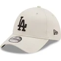 beige-gebogener-stretch-fit-cap-39thirty-league-essential-der-los-angeles-dodgers-mlb-von-new-era