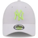 9forty-neon-pack-new-york-yankees-mlb-verstellbare-graue-kappe-mit-grunem-logo-von-new-era