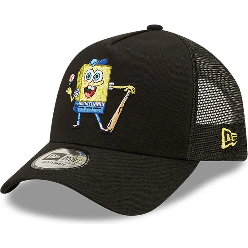 siltovka-zaoblena-cierna-snapback-a-frame-sporty-spongebob-new-era