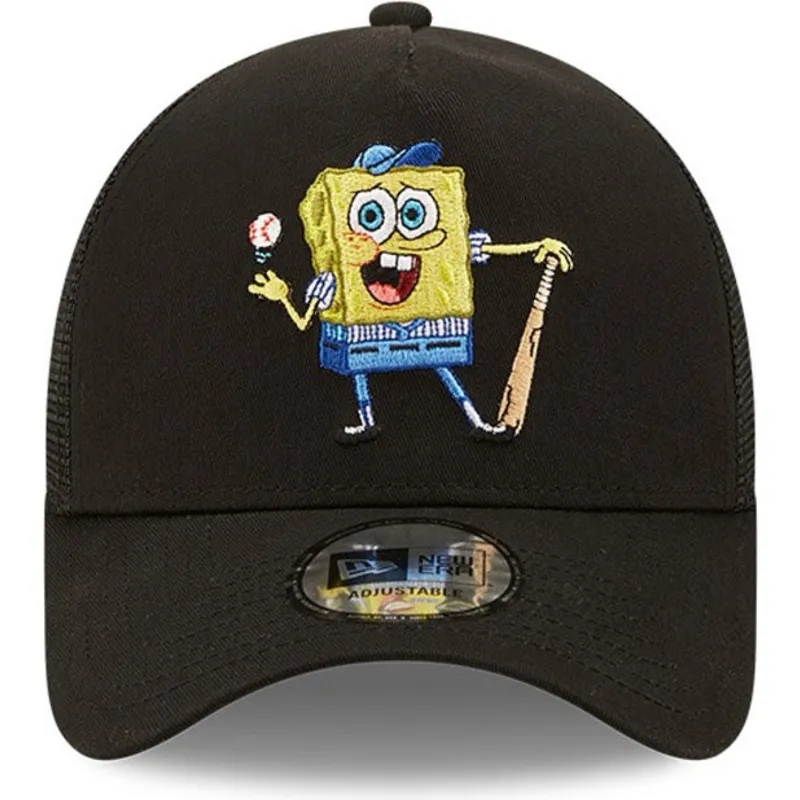 siltovka-zaoblena-cierna-snapback-a-frame-sporty-spongebob-new-era