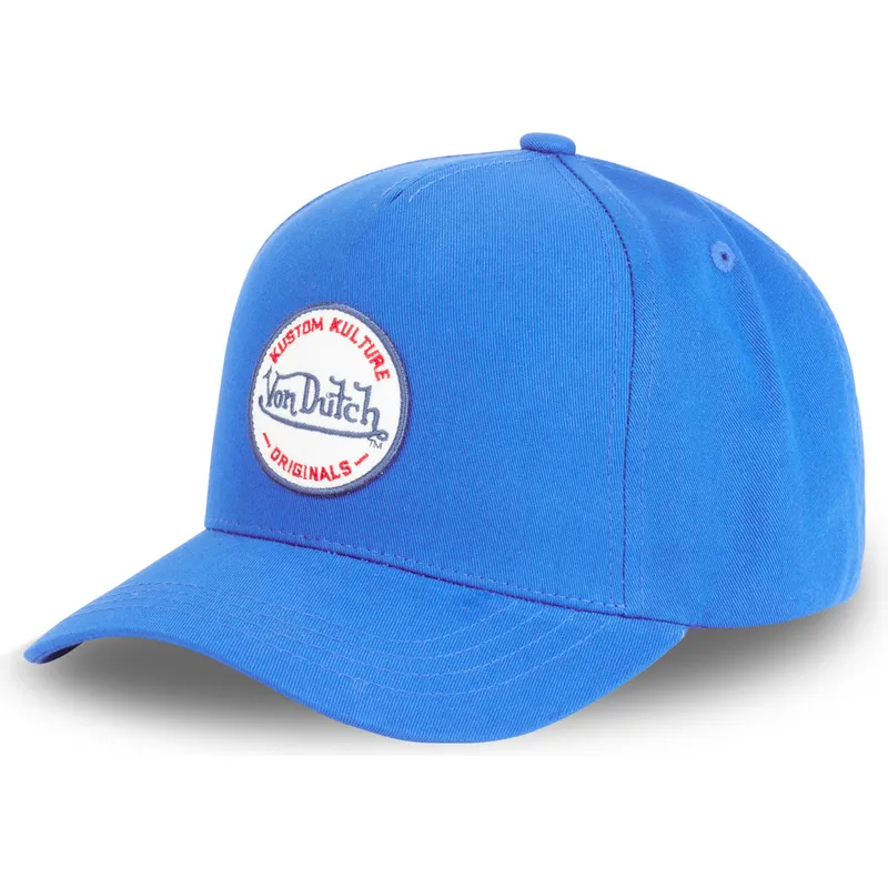 blaue-gebogene-snapback-kappe-kustom-kulture-col-rblu-von-von-dutch