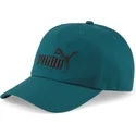 puma-curved-brim-black-logo-essentials-green-adjustable-cap