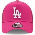 rosa-trucker-cap-a-frame-tonal-mesh-der-los-angeles-dodgers-mlb-von-new-era