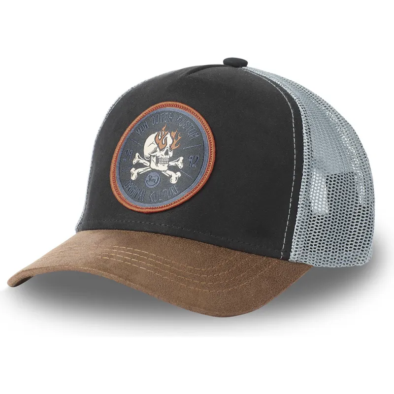 siltovka-zaoblena-cierna-snapback-kustom-kulture-skull-sku-von-dutch
