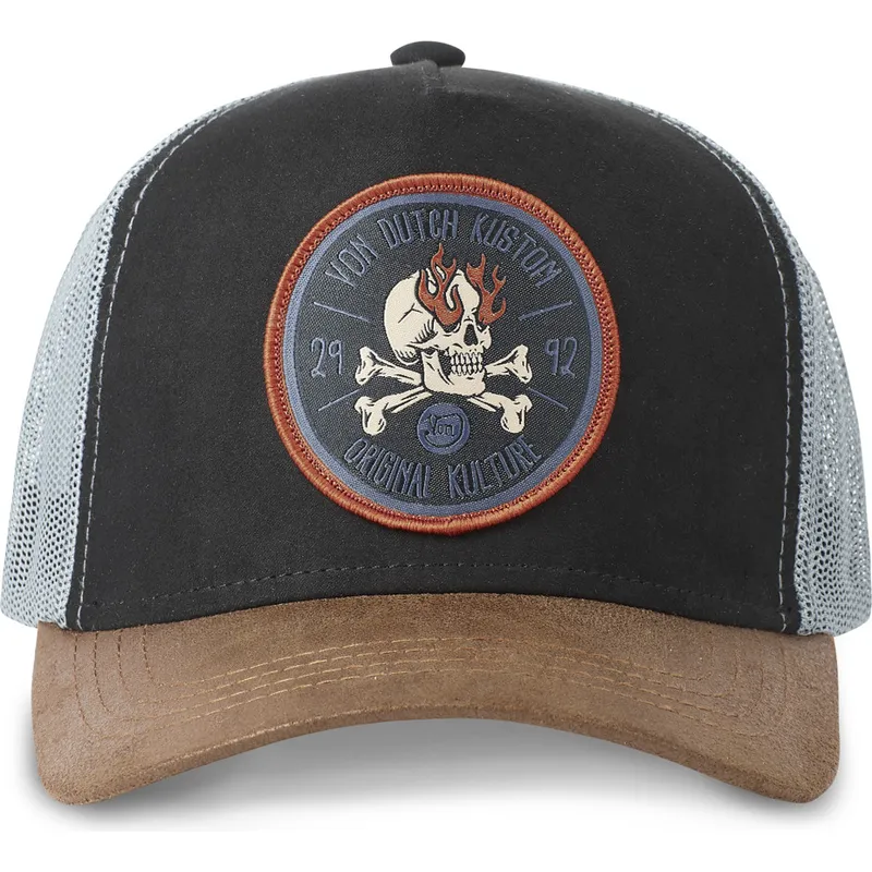 siltovka-zaoblena-cierna-snapback-kustom-kulture-skull-sku-von-dutch