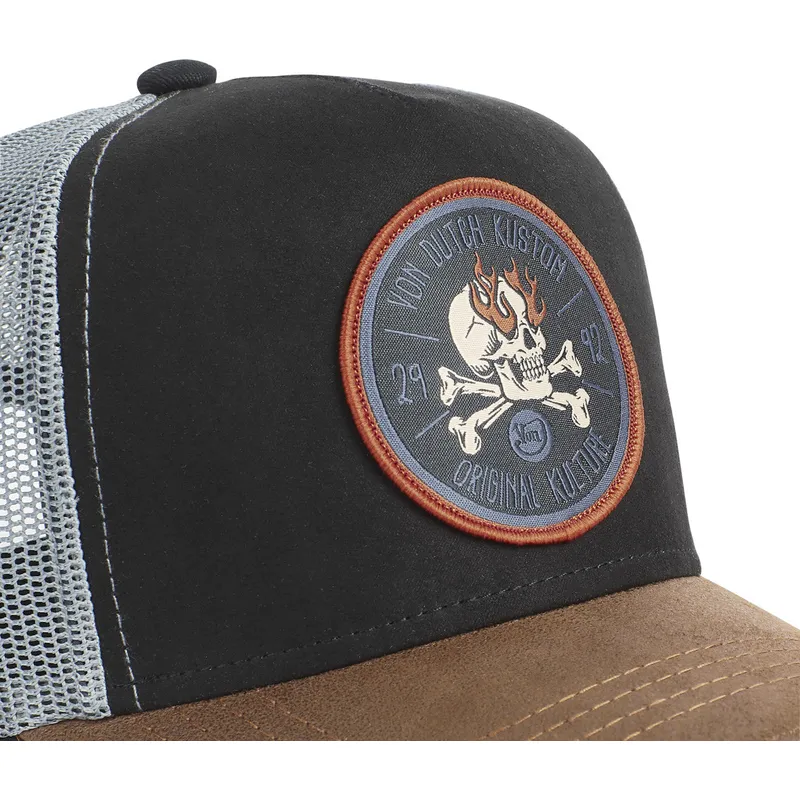 siltovka-zaoblena-cierna-snapback-kustom-kulture-skull-sku-von-dutch
