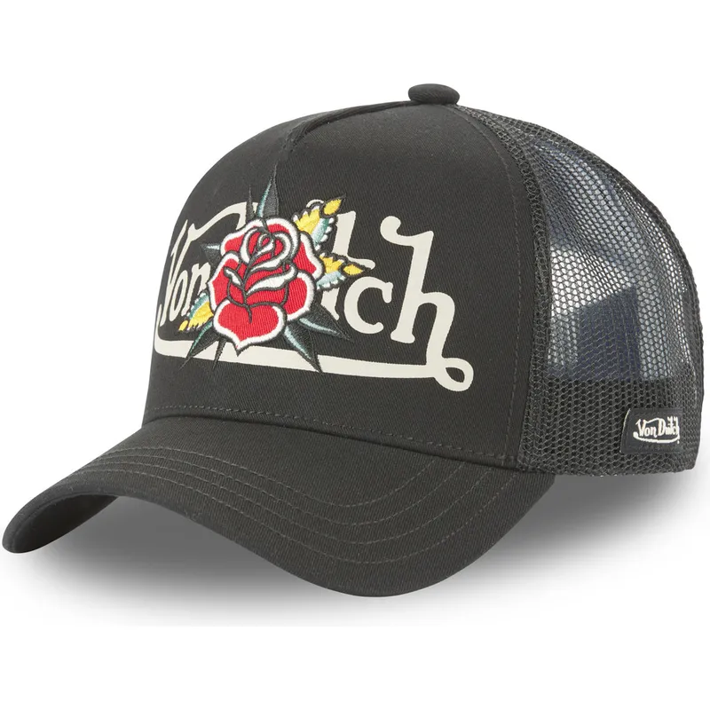 siltovka-zaoblena-cierna-snapback-flor-nr-von-dutch
