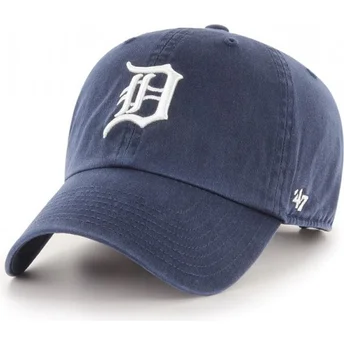 47 Brand Curved Brim Detroit Tigers MLB Clean Up Navy Blue Cap