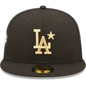 schwarze-flat-brim-trucker-cap-mit-goldenem-logo-59fifty-all-star-game-los-angeles-dodgers-mlb-von-new-era