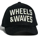 cap-zaoblena-black-snapback-wheels-and-waves