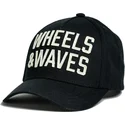cap-zaoblena-black-snapback-wheels-and-waves