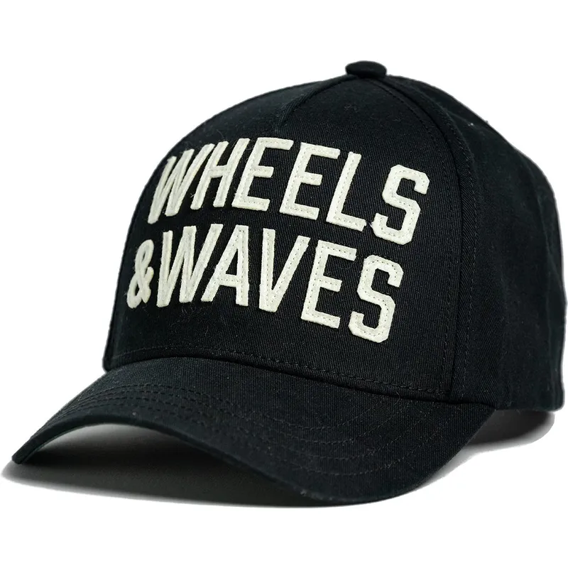 cap-zaoblena-black-snapback-wheels-and-waves