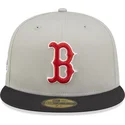 graue-und-schwarze-anliegende-flatcap-59fifty-world-series-der-boston-red-sox-mlb-von-new-era