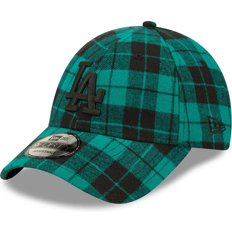 siltovka-zaoblena-zelena-nastavitelny-9forty-plaid-los-angeles-dodgers-mlb-new-era